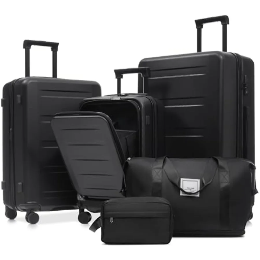 Luggage - 5-delige set uitbreidbare, stevige reiskoffers met