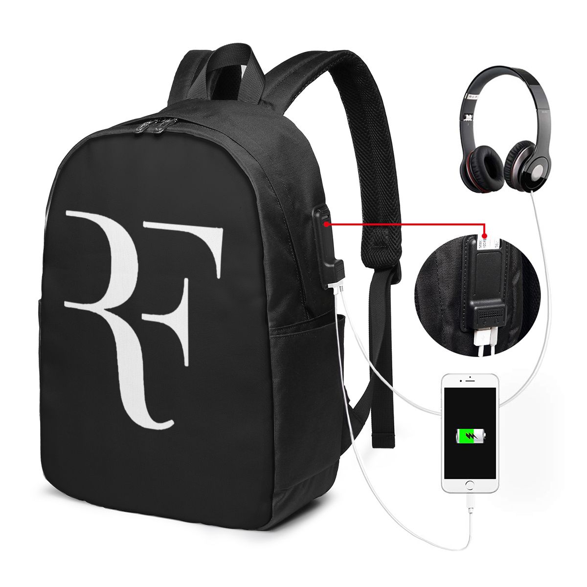 Travel Bags - Roger Federer Rugzak Reisnotebooktas Computer Student