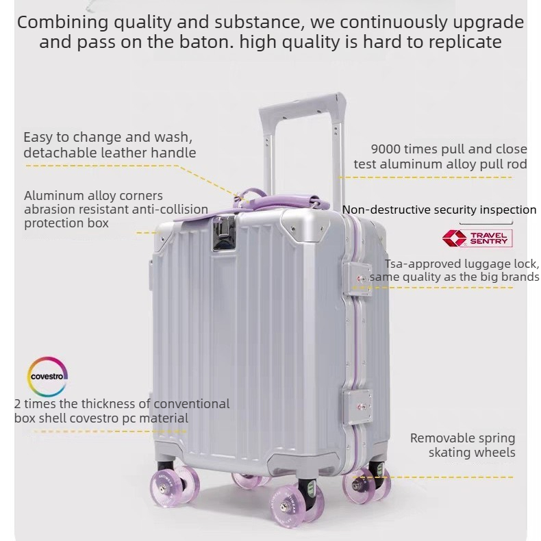 Reiskoffers met wielen, handba - Aluminum Frame Carry On Luggage recensie en prijs